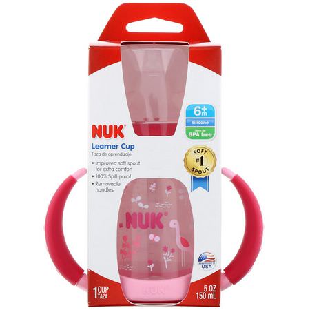 Koppar, Barnfoder, Barn, Baby: NUK, Learner Cup, 6+ Months, Pink, 1 Cup, 5 oz (150 ml)