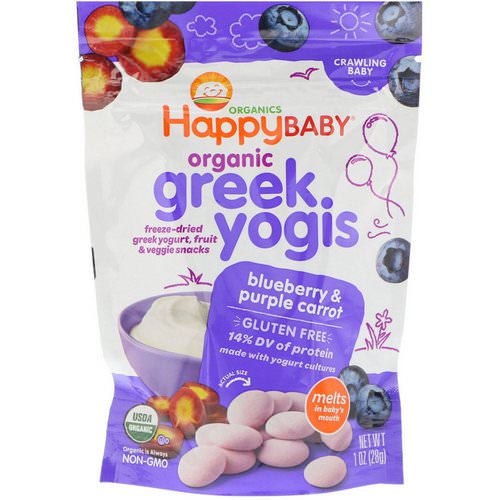 Happy Family Organics, Organic, Greek Yogis, Blueberry Purple Carrot, 1 oz (28 g) Review