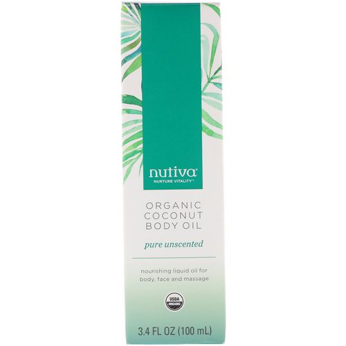 Nutiva, Organic Coconut Body Oil, Pure Unscented, 3.4 fl oz (100 ml) Review