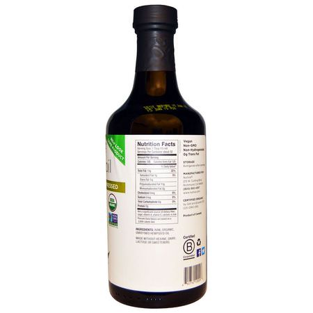 Hamp Oil, Vinegars, Oljor: Nutiva, Organic Hemp Oil, Cold Pressed, 16 fl oz (473 ml)