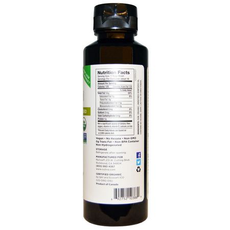 Hamp Oil, Vinegars, Oljor: Nutiva, Organic, Hemp Oil, Cold Pressed, 8 fl oz (236 ml)