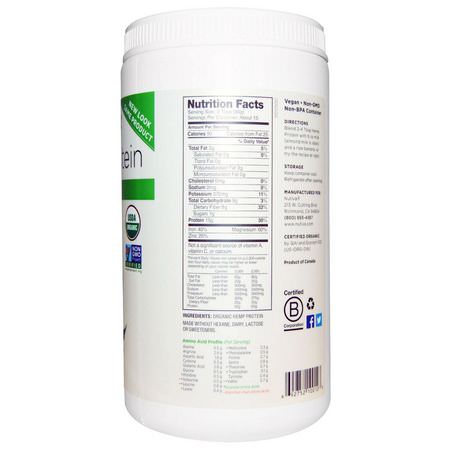 Hampprotein, Växtbaserat Protein, Sportnäring: Nutiva, Organic Hemp Protein, 16 oz (454 g)