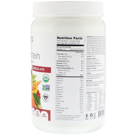Växtbaserat, Växtbaserat Protein, Sportnäring: Nutiva, Organic Plant Protein, Chocolate, 1.4 lb (620 g)