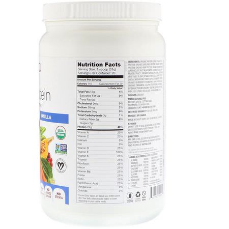 Växtbaserat, Växtbaserat Protein, Sportnäring: Nutiva, Organic Plant Protein, Vanilla, 1.4 lb (620 g)