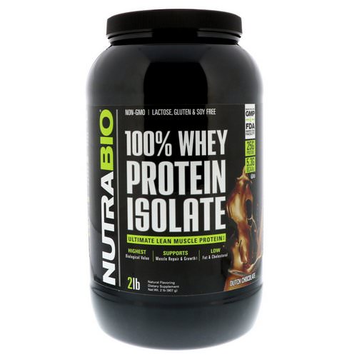 NutraBio Labs, 100 % Whey Protein Isolate, Dutch Chocolate, 2 lbs (907 g) Review