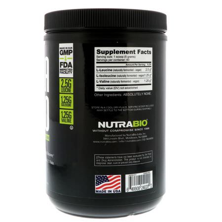 Bcaa, Aminosyror, Kosttillskott: NutraBio Labs, BCAA 5000, Raw Unflavored, 0.9 lb (400 g)