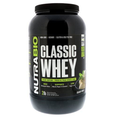 NutraBio Labs, Classic Whey Protein, Creamy Vanilla, 2 lbs (907 g) Review