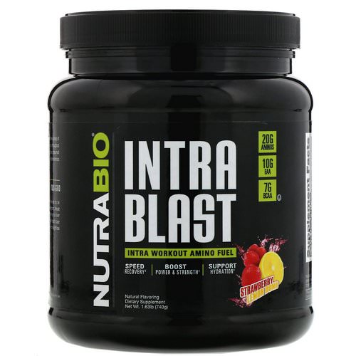 NutraBio Labs, Intra Blast, Intra Workout Amino Fuel, Strawberry Lemon Bomb, 1.63 lb (740 g) Review