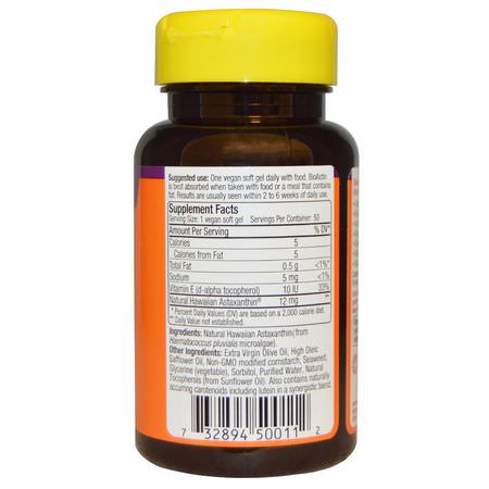 Astaxanthin, Antioxidants, Supplements: Nutrex Hawaii, BioAstin, 12 mg, 50 Vegan Soft Gels