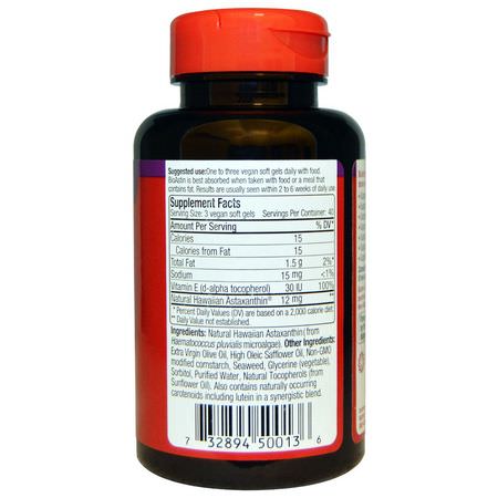 Astaxanthin, Antioxidants, Supplements: Nutrex Hawaii, BioAstin, 4 mg, 120 Vegan Soft Gels