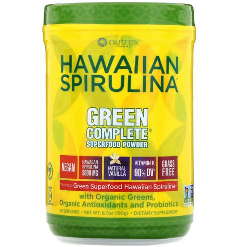 Nutrex Hawaii, Hawaiian Spirulina, Green Complete Superfood Powder, Natural Vanilla, 6.70 oz (190 g) Review