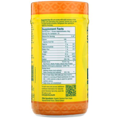 Växtbaserat, Växtbaserat Protein, Idrottsnäring: Nutrex Hawaii, Hawaiian Spirulina, Protein Shake, Natural Vanilla, 12.8 oz (364 g)