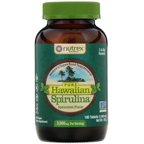 Nutrex Hawaii, Pure Hawaiian Spirulina, Spearmint, 1,000 mg, 180 Tablets Review