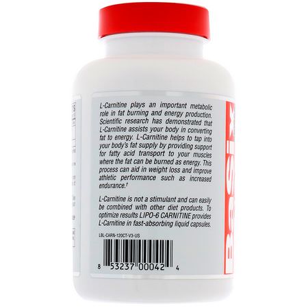 Nutrex Research L-Carnitine Condition Specific Formulas - L-Karnitin, Aminosyror, Kosttillskott