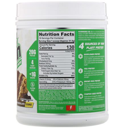 Växtbaserat Protein, Idrottsnäring: Nutrex Research, Natural Series, Plant Protein, German Chocolate Cake, 1.25 lb (567 g)