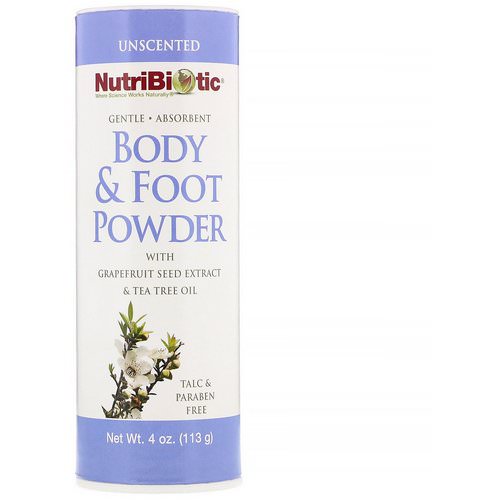 NutriBiotic, Body & Foot Powder with Grapefruit Seed Extract & Tea Tree Oil, Unscented, 4 oz (113 g) Review