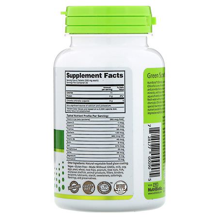 Chlorella, Alger, Superfoods, Greener: NutriBiotic, Super Greens, Chlorella, 500 mg, 150 Vegan Tablets