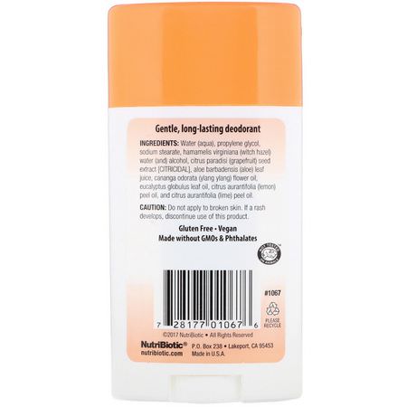 Deodorant, Bath: NutriBiotic, Deodorant, Mango Melon, 2.6 oz (75 g)