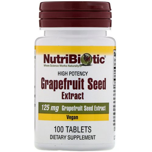 NutriBiotic, Grapefruit Seed Extract, 125 mg, 100 Tablets Review