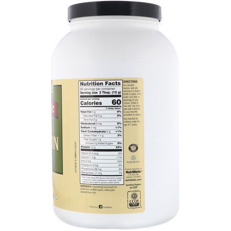 Rice Protein, Plant Based Protein, Sports Nutrition: NutriBiotic, Raw Organic Rice Protein, Plain, 3 lbs (1.36 kg)