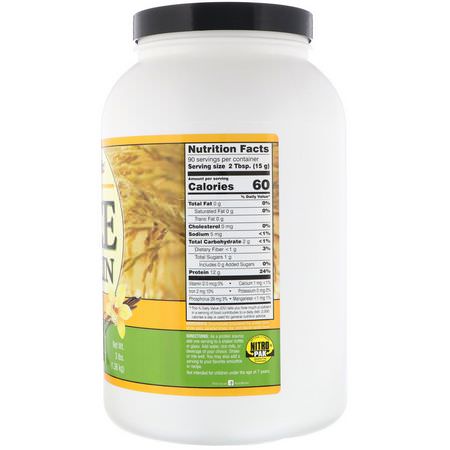 Rice Protein, Plant Based Protein, Sports Nutrition: NutriBiotic, Raw Rice Protein, Vanilla, 3 lb (1.36 kg)