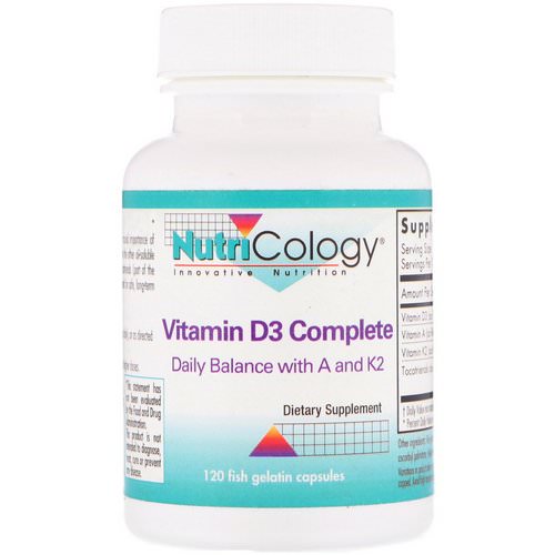Nutricology, Vitamin D3 Complete, 120 Fish Gelatin Capsules Review