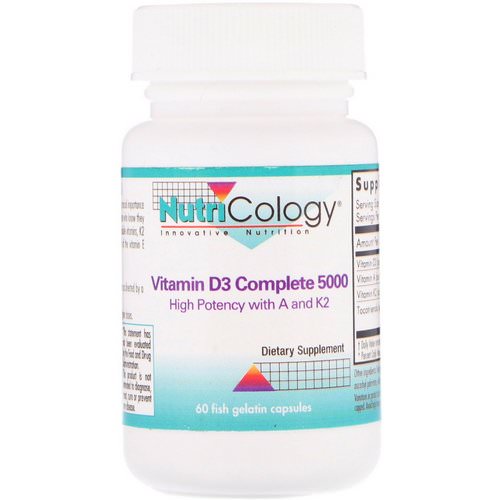 Nutricology, Vitamin D3 Complete 5000, 60 Fish Gelatin Capsules Review