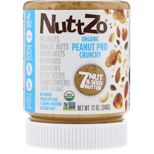 Nuttzo, Organic, Peanut Pro, 7 Nut & Seed Butter, Crunchy, 12 oz (340 g) Review
