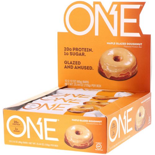 One Brands, One Bar, Maple Glazed Doughnut, 12 Bars, 2.12 oz (60 g) Each Review