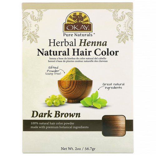 Okay, Herbal Henna Natural Hair Color, Dark Brown, 2 oz (56.7 g) Review