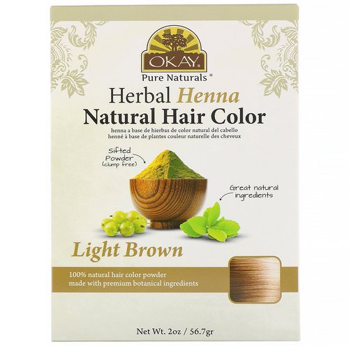 Okay, Herbal Henna Natural Hair Color, Light Brown, 2 oz (56.7 g) Review
