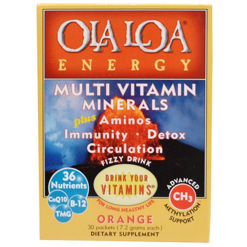 Ola Loa, Energy, Multi Vitamin, Orange, 30 Packets, (7.2 g) Each Review