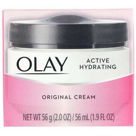 Face Moisturizer, Hudvård: Olay, Active Hydrating, Cream, Original, 2 fl oz (56 ml)