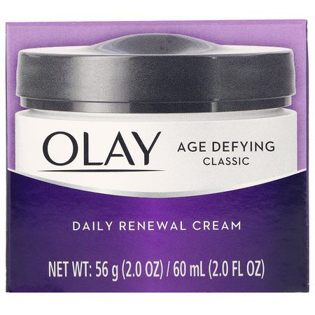 Face Moisturizer, Hudvård: Olay, Age Defying, Classic, Daily Renewal Cream, 2 fl oz (60 ml)