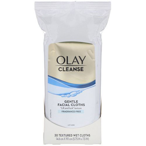 Olay, Cleanse, Gentle Facial Cloths, Fragrance Free, 30 Textured Wet Cloths Review