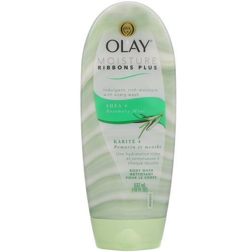 Olay, Moisture Ribbons Plus Body Wash, Shea + Rosemary Mint, 18 fl oz (532 ml) Review