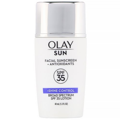 Olay, Sun, Facial Sunscreen + Shine Control, SPF 35, 1.3 fl oz (40 ml) Review