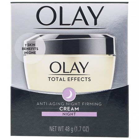 Face Moisturizer, Hudvård: Olay, Total Effects, 7-in-One Anti-Aging Night Firming Cream, 1.7 oz (48 g)