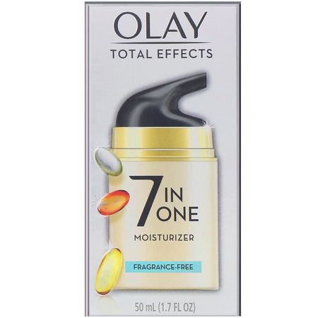 Face Moisturizer, Hudvård: Olay, Total Effects, 7-in-One Moisturizer, Fragrance-Free, 1.7 fl oz (50 ml)