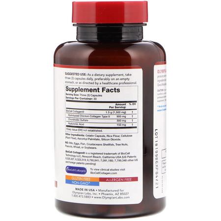 Hyaluronsyra, Naglar, Hud, Hår: Olympian Labs, Hyaluronic Acid, 150 mg, 100 Capsules