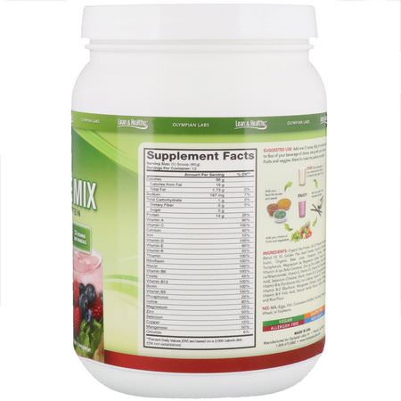 Växtbaserat, Växtbaserat Protein, Sportnäring: Olympian Labs, Pure Smoothie Mix with Organic Protein, Naturally Flavored, 18.9 oz (480 g)