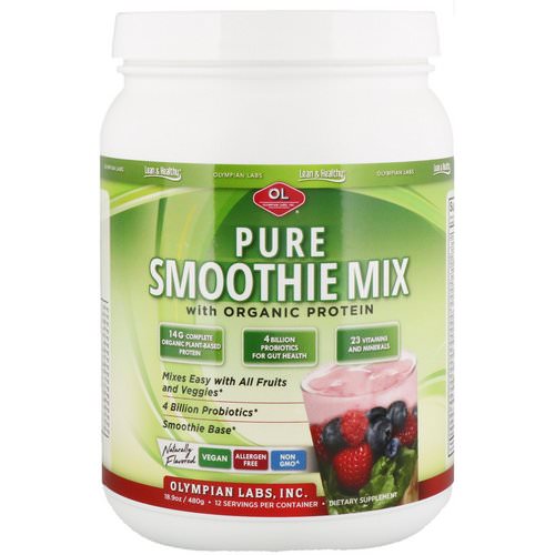 Olympian Labs, Pure Smoothie Mix with Organic Protein, Naturally Flavored, 18.9 oz (480 g) Review