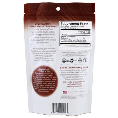 Cordyceps, Champinjoner, Kosttillskott: Organic Mushroom Nutrition, Cordyceps, Mushroom Powder, 3.57 oz (100 g)