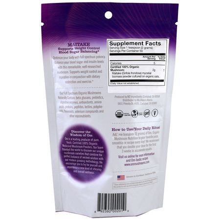 Maitake, Champinjoner, Kosttillskott: Organic Mushroom Nutrition, Maitake, Mushroom Powder, 3.57 oz (100 g)