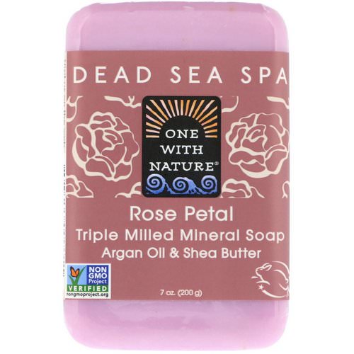 One with Nature, Triple Milled Mineral Soap Bar, Rose Petal, 7 oz (200 g) Review