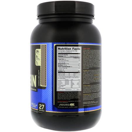 Kaseinprotein, Idrottsnäring: Optimum Nutrition, Gold Standard, 100% Casein, Cookies and Cream, 2 lbs (909 g)