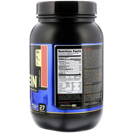 Kaseinprotein, Idrottsnäring: Optimum Nutrition, Gold Standard, 100% Casein, Strawberry Cream, 2 lbs (909 g)