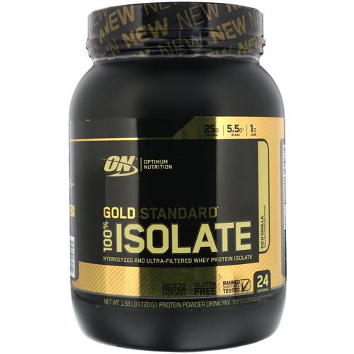 Optimum Nutrition, Gold Standard, 100% Isolate, Rich Vanilla, 1.58 lb (720 g) Review