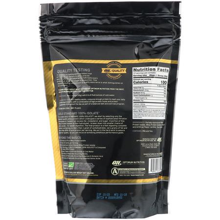 Vassleprotein, Idrottsnäring: Optimum Nutrition, Gold Standard, 100% Isolate, Rich Vanilla, 12.69 oz (360 g)