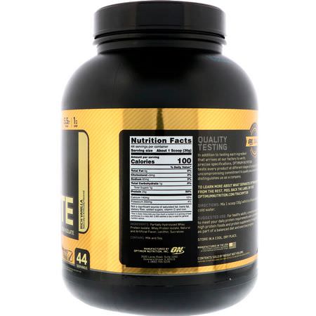 Vassleprotein, Idrottsnäring: Optimum Nutrition, Gold Standard, 100% Isolate, Rich Vanilla, 2.91 lbs (1.32 kg)